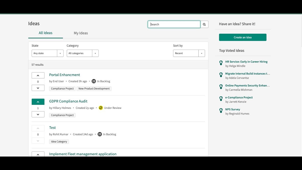 PPM 2 - Idea Portal - PPM - ServiceNow