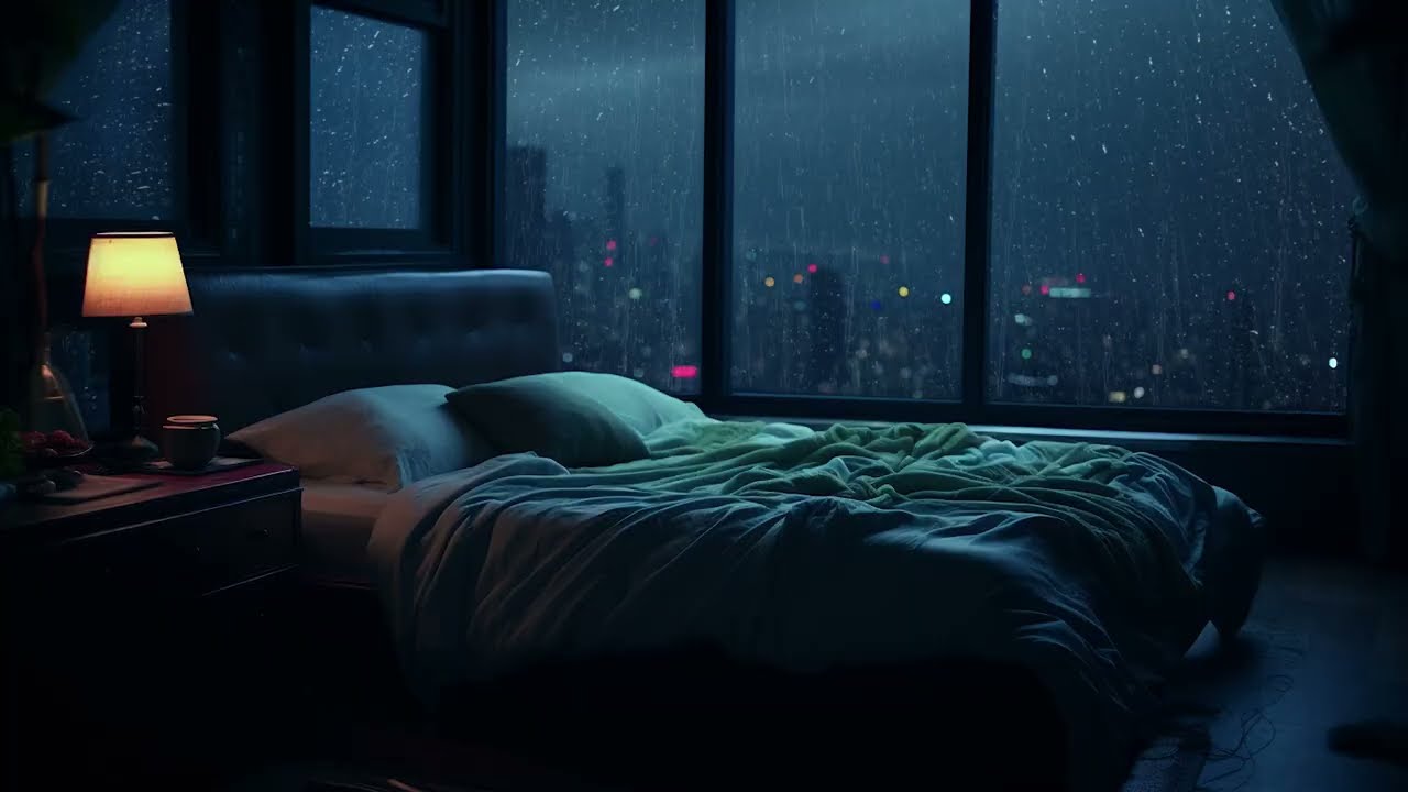 Loud Rain and Thunder During Stormy Night | Heavy Rain on Window for Deep Relaxation