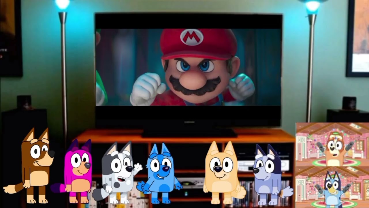 Blobby, Billpy, Davey and Spikey React The Super Mario Galaxy Movie with Bluey, Bingo and Cousin