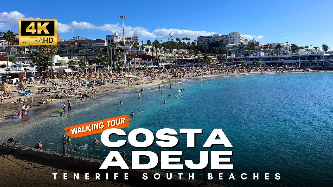 Walking Along Costa Adeje 🇮🇨 Playa de Troya to Playa Fañabé Beach Walk | 4K