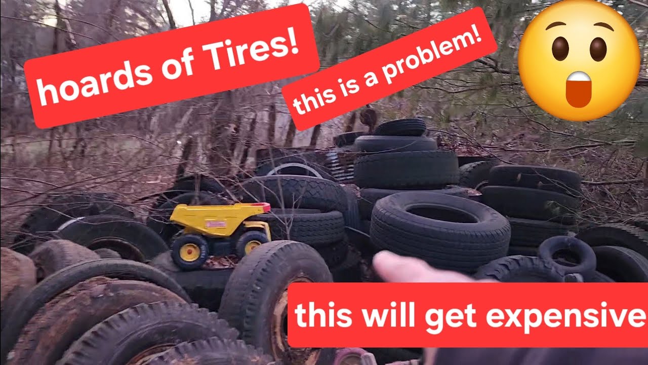 #26. JUNK TIRES! This will be EXPENSIVE! More front yard cleanup! The trash never ends! 
