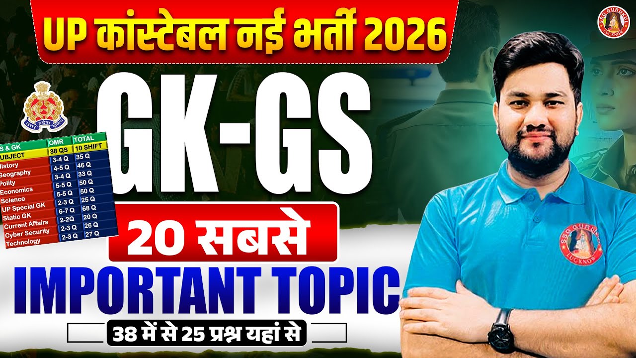 UP Police GS Strategy 2026 | UP Police Important Topics/Question | UP Police GS Special Topic
