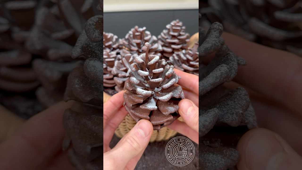 Chocolate Pinecone! 🌲 All the flavors of winter in one dessert! #amauryguichon #chocolate