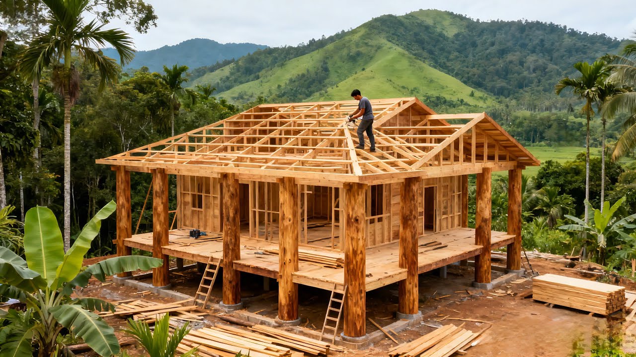 This talented young man built a unique wooden house in the middle of the forest in just 145 days.