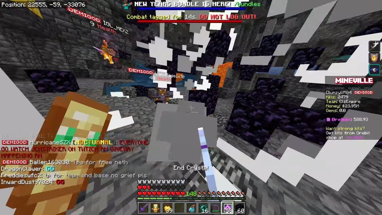 I RAIDED A CRAZY STASH with cpvp!!! Mineville lifesteal megasmp 