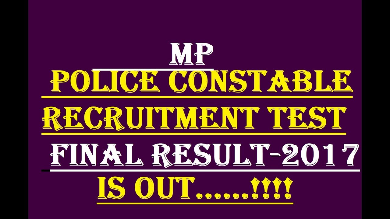 MP police constable final result-2017|| Final result mp police constable