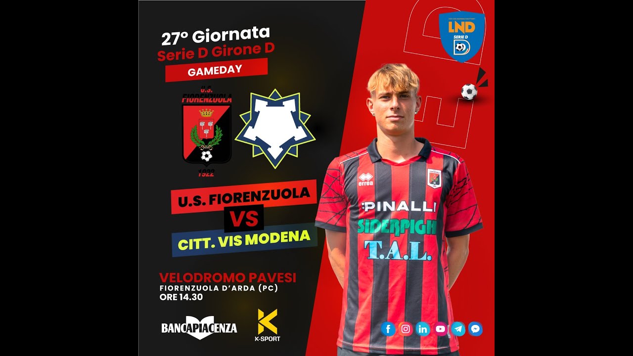 Serie D 2024/2025 - U.S. Fiorenzuola vs Cittadella VIS Modena [LIVE 🔴]