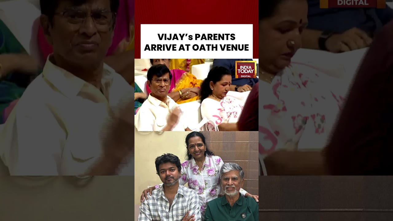 TVK Chief Vijay&rsquo;s Parents Arrive At Chennai Stadium Ahead Of Tamil Nadu CM Oath Ceremony #VIJAY