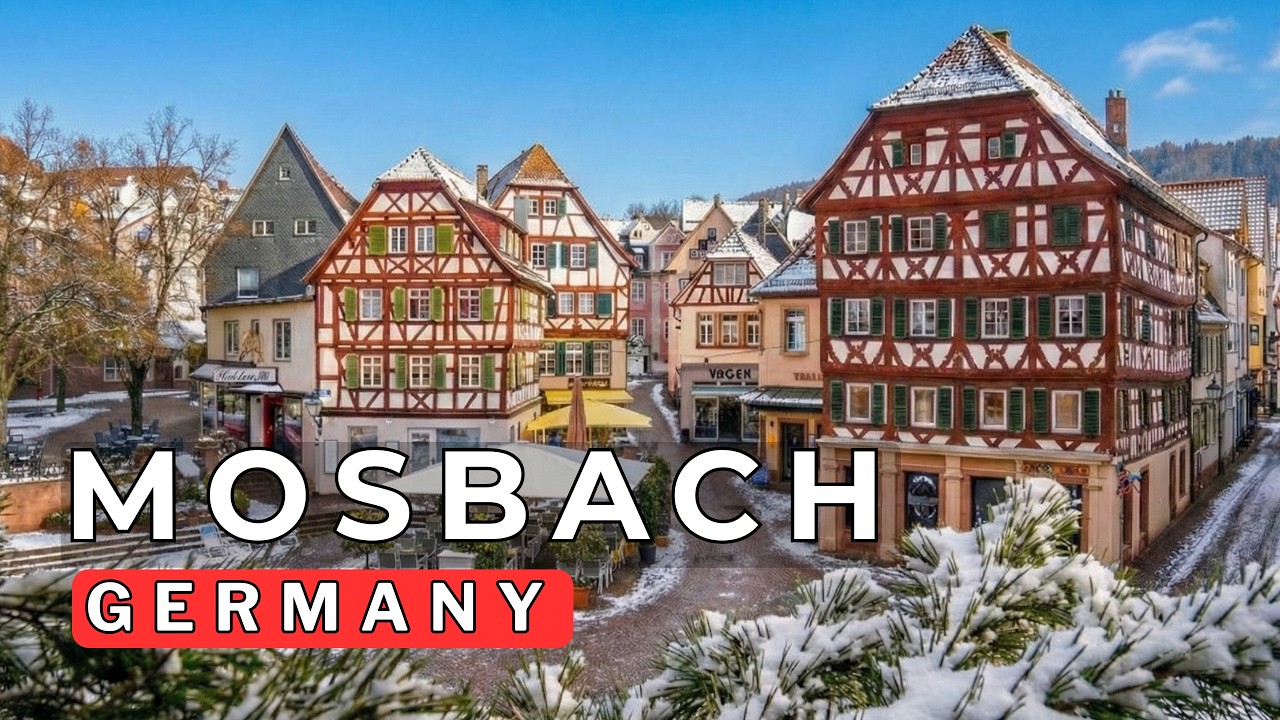 Odkrywanie perełki architektury szachulcowej w Niemczech: Zimowy spacer po Mosbach 🇩🇪 | 4K HDR ASMR