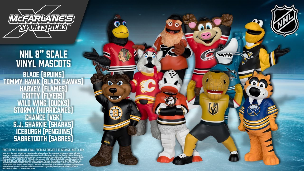 Новый набор виниловых фигурок-талисманов McFarlane's SportsPicks&trade; NHL&trade; масштабом 8 дюймов | Витри...