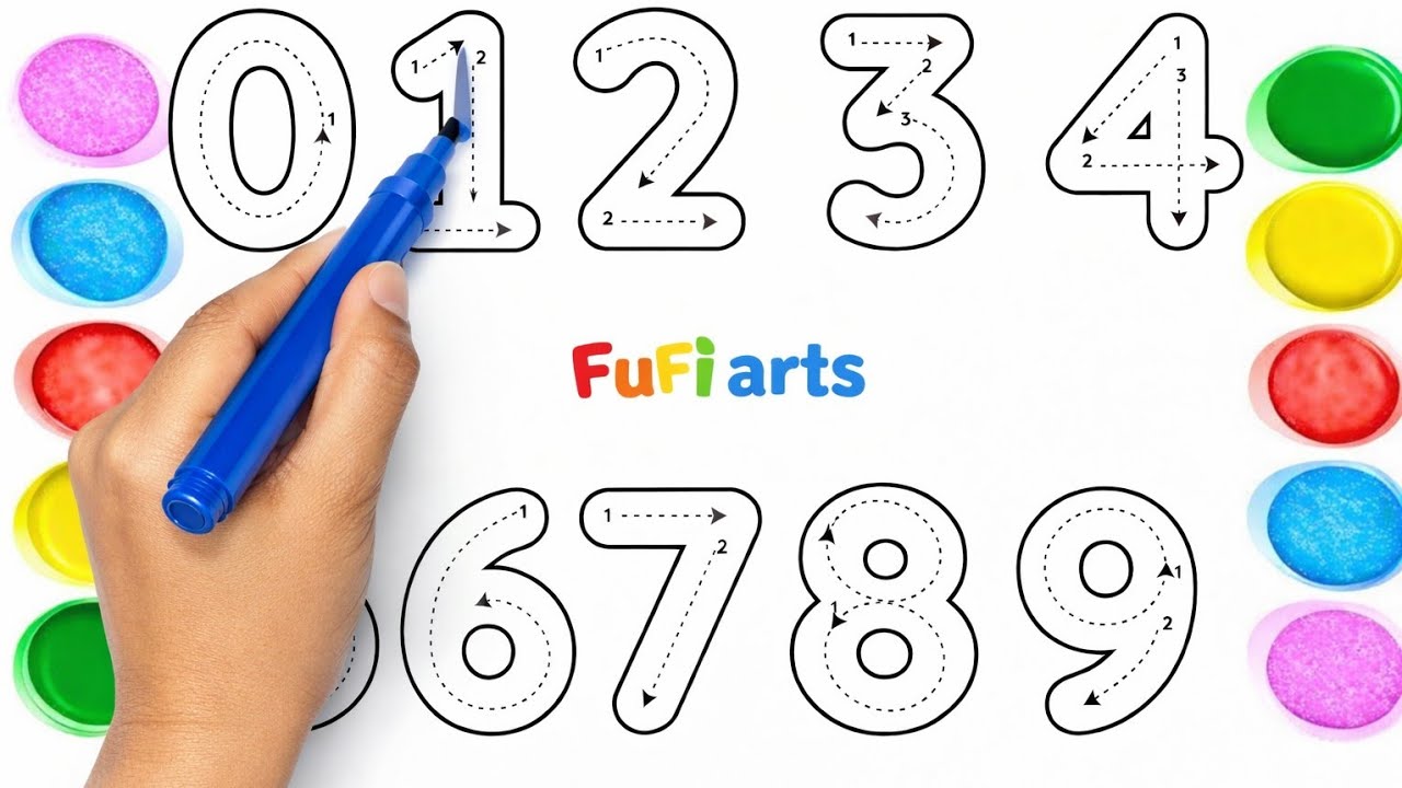 1-10 गिनती | счет от 1 до 10 | Дети изучают числа #fufiarts #hindiginti #counting