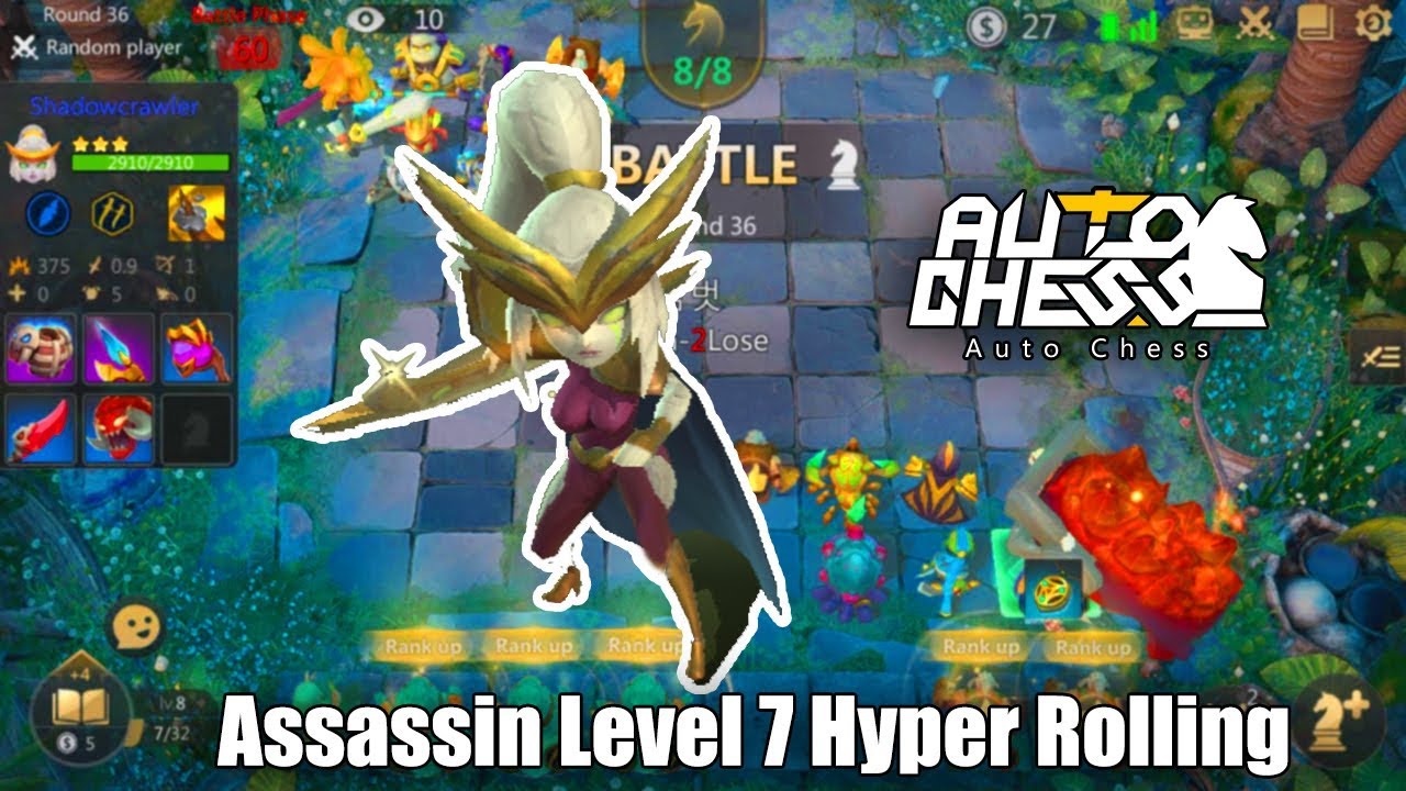 Auto Chess Mobile Guide - Assassin Level 7 Hyper Rolling - Queen S2 With Top 10 Asia