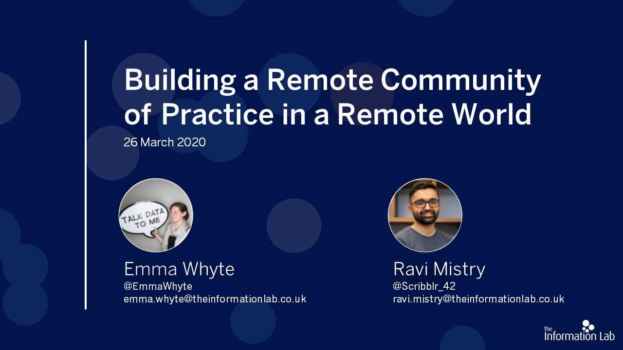 Building a Community of Practice in a Remote World
