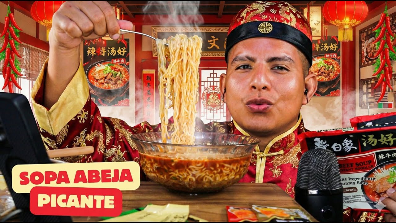 ASMR RETO DE FIDEOS PICANTES  Parte 3