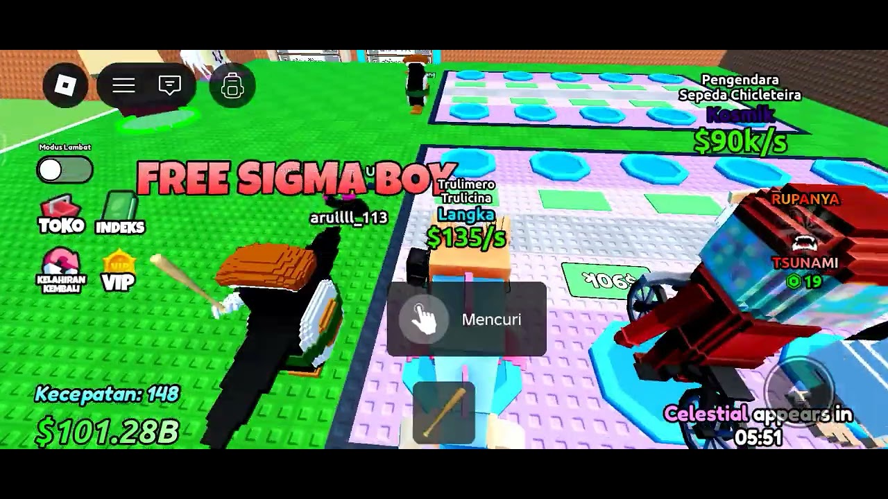 AKU COBAIN GAME BRAINROT |IBDONESIA ROBLOX ESCAPE TSUNAMI FOR BRAINROT
