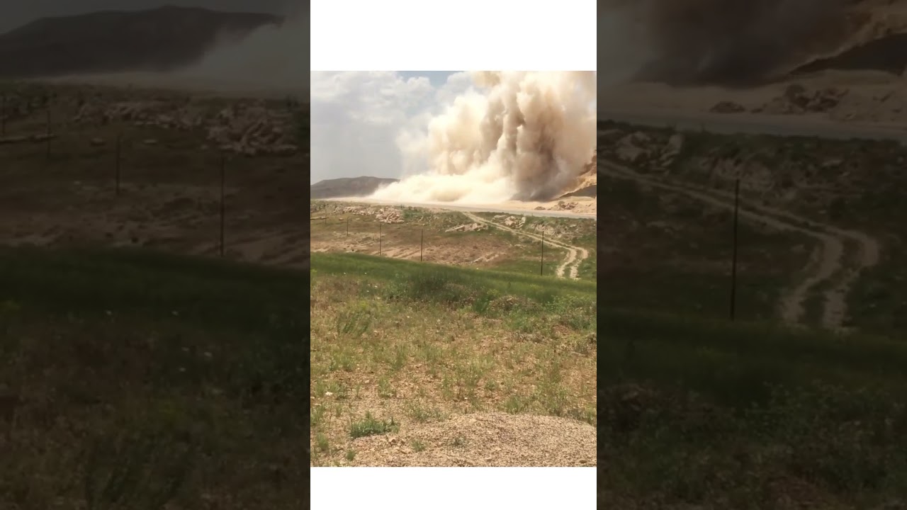 Mine explosion.  #construction #explosion #mine #mine_explosion #Explosive_detonator