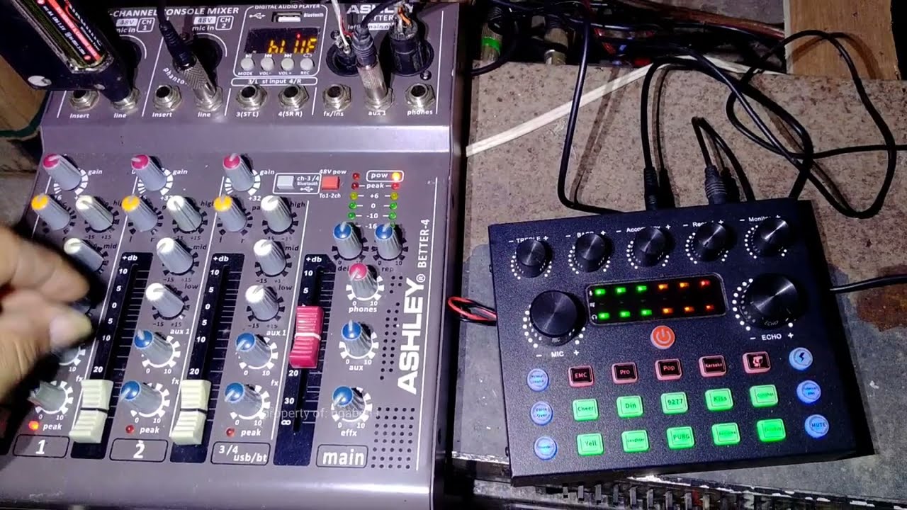 Efek mixer eksternal dari soundcard