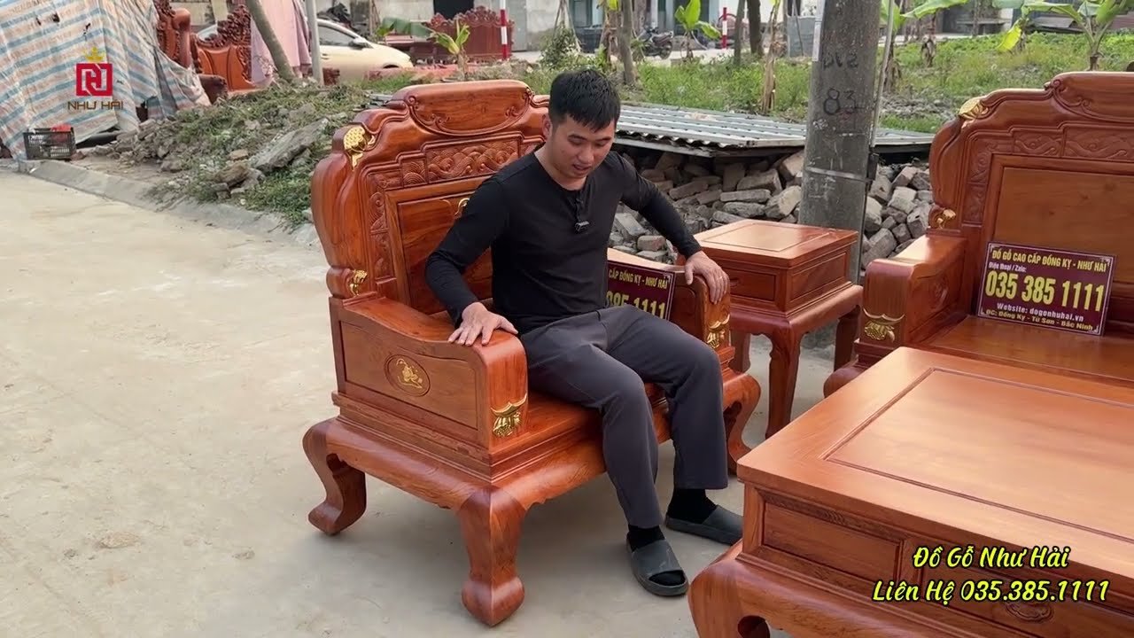 Đồ Gỗ Như Hải | Triện Sen Dát Vàng Họa Tiết - Bộ Bàn Ghế Khiến Mọi Ánh Nhìn Phải Dừng Lại
