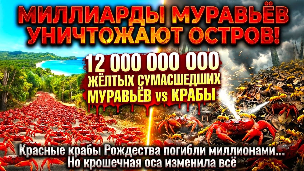 Изменение экосистемы за 12 миллиардов: муравьи и крабы в борьбе за выживание