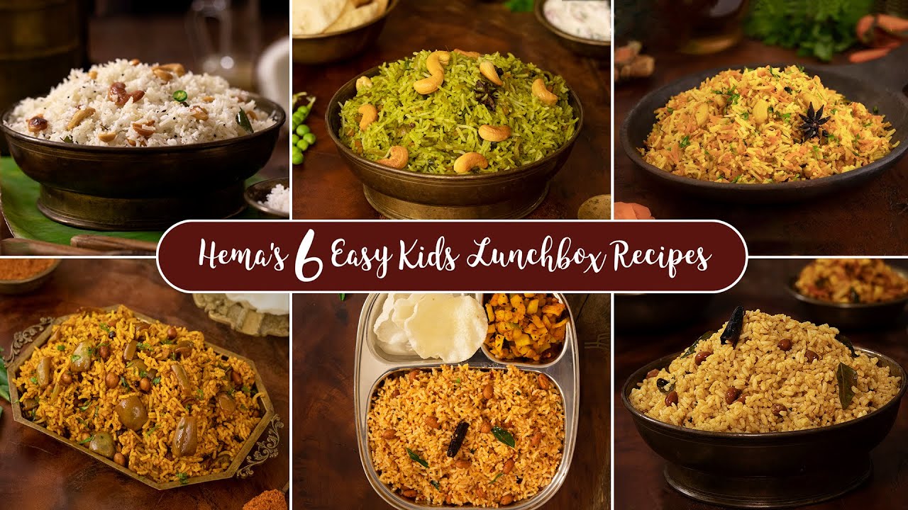 6 Easy Lunch Recipes | School Lunch Box Recipes | Veg Recipes for Lunch | Lunch Recipes for Kids