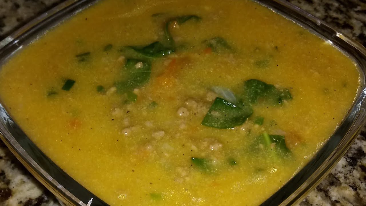 SOPA DE FUBA COM CARNE MOÍDA - SOPA DE FUBÁ