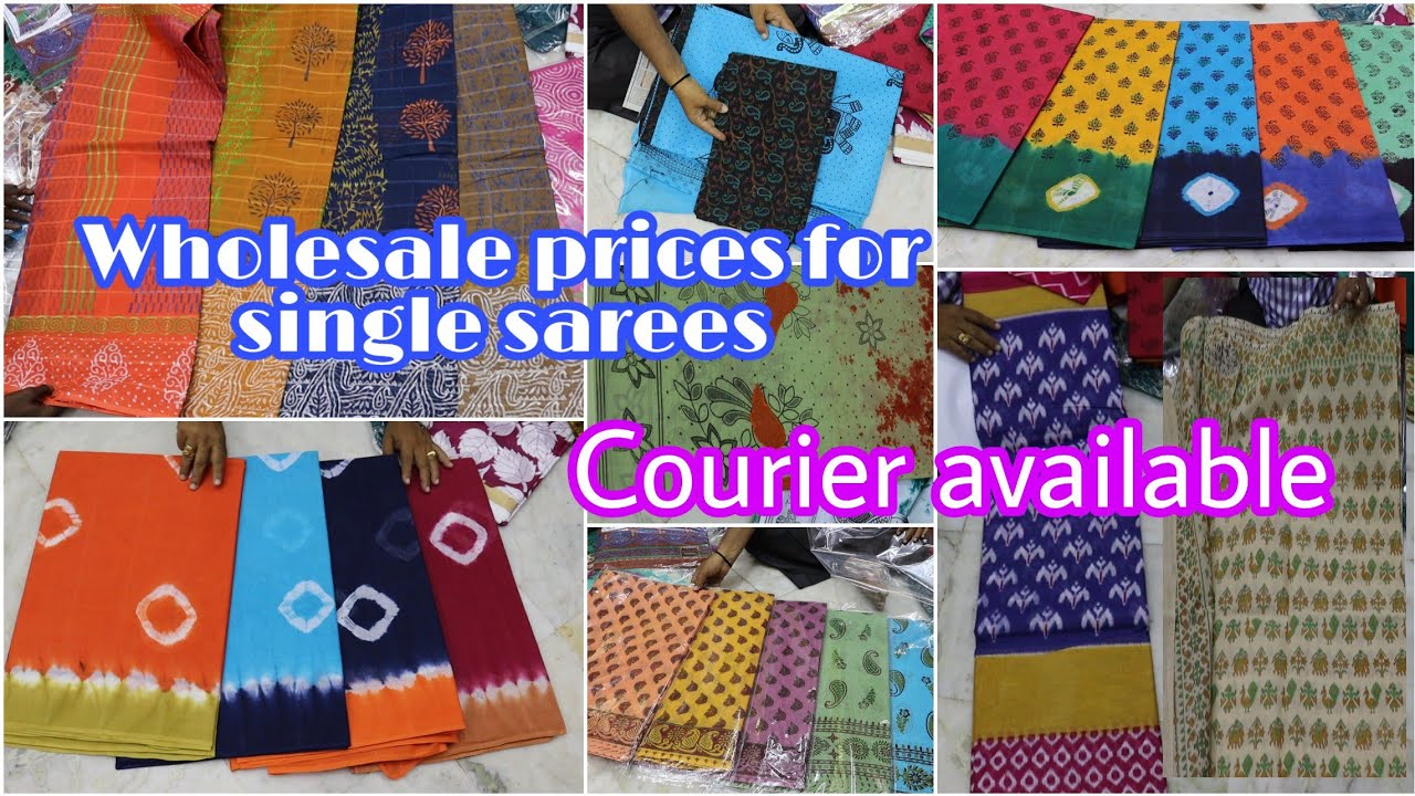 Cotton sarees startd@80/-|Online shopping available|Wholesale prices for single sarees|Shopadress&No