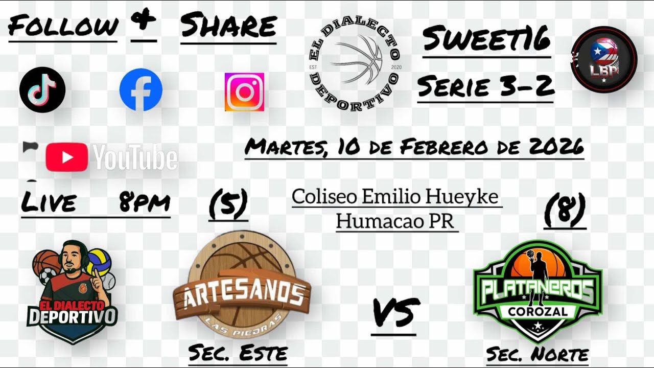 (5) Artesanos de Las Piedras 🆚 (8)Plataneros de Corozal Liga Puertorriqueña 🏀 Sweet 16 #LaSeptima