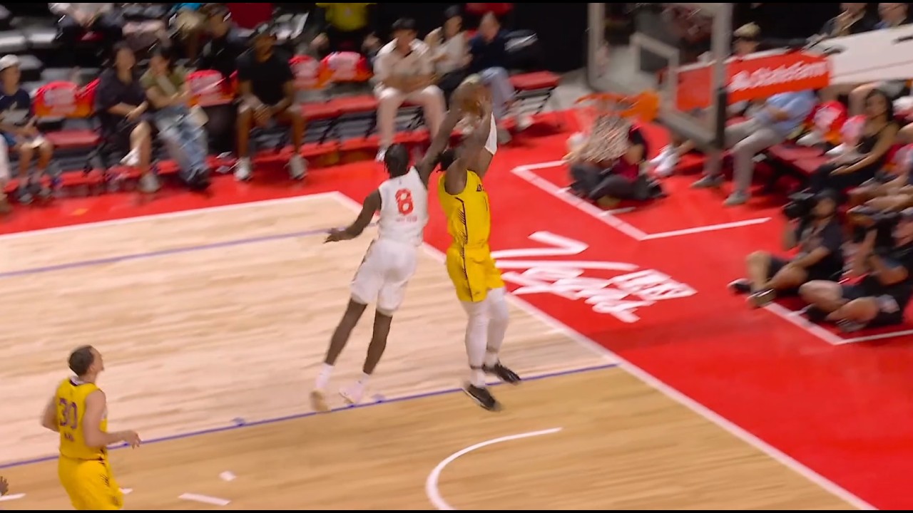 Adou Thiero strips Caleb Wilson, goes for the dunk, Wilson come from behind with a powerful block