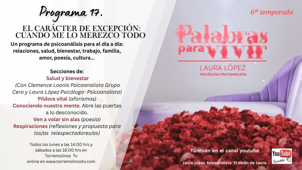 EL CARÁCTER DE EXCEPCIÓN: ME LO MEREZCO TODO. PALABRAS PARA VIVIR
