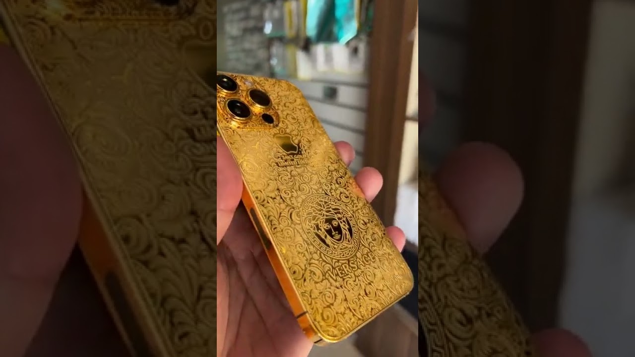 iphone 13 pro max 24k gold wrap || iphone gold case cover #shorts