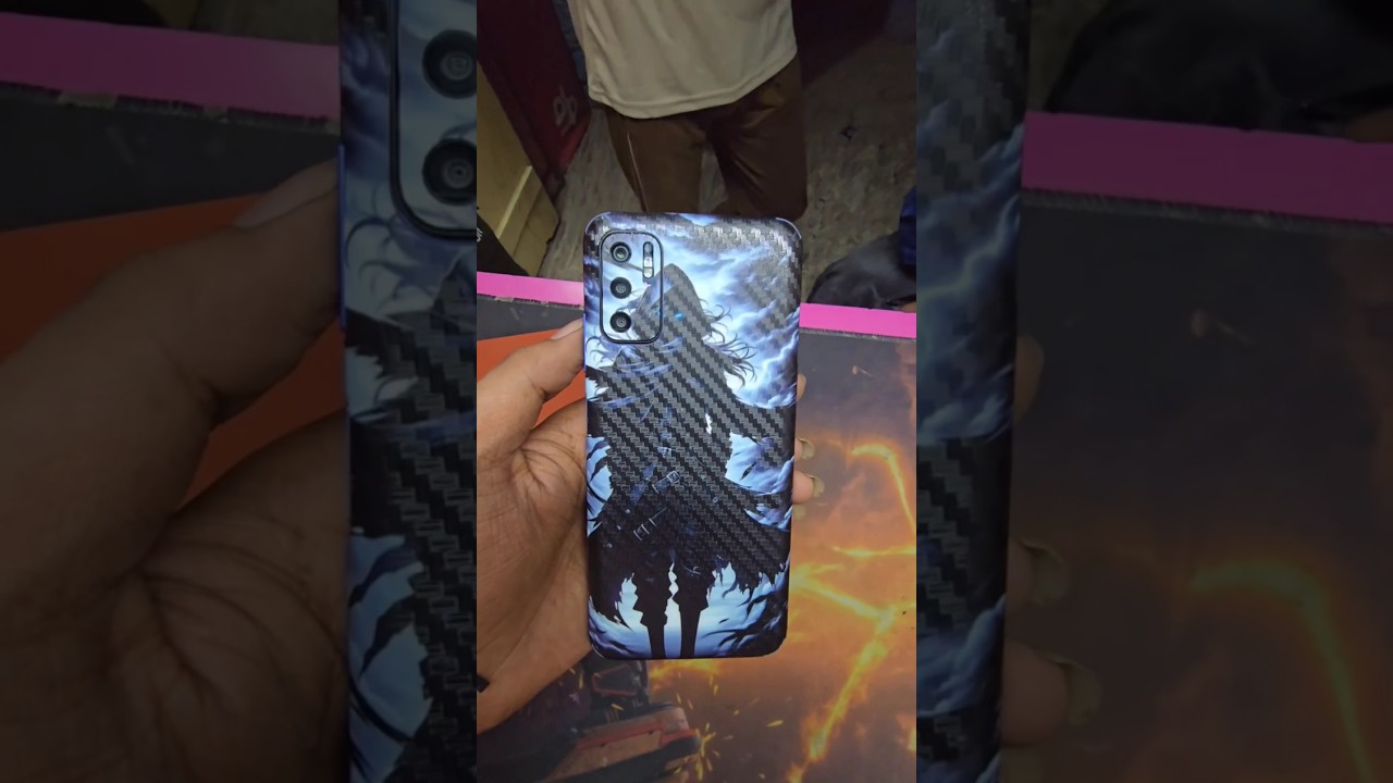 I Tried the Newest Anime Stickers for My Redmi Note 10 5G #anime #animals #shots #shorts #short