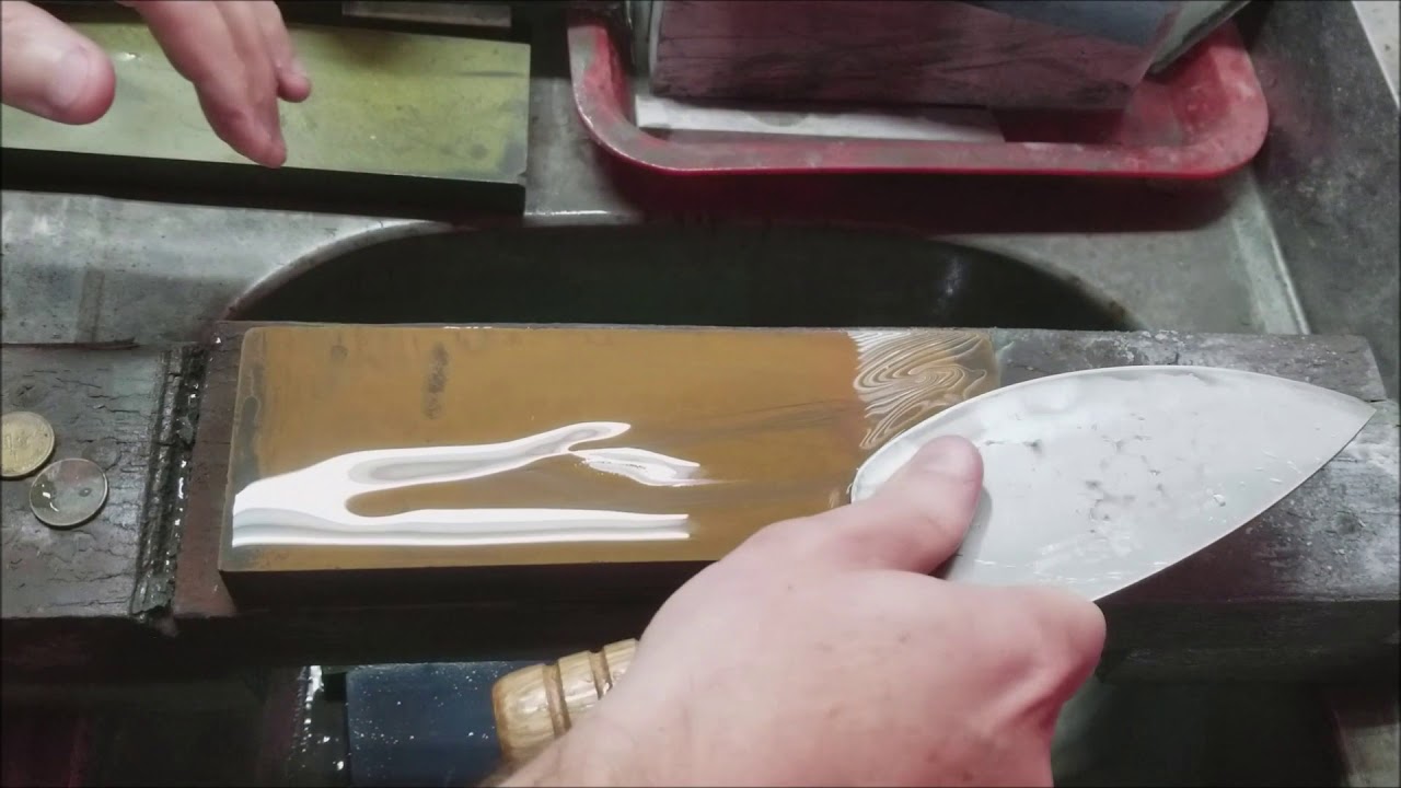 Sharpening a Maestro Wu G3 Fish Knife by Jende Industries