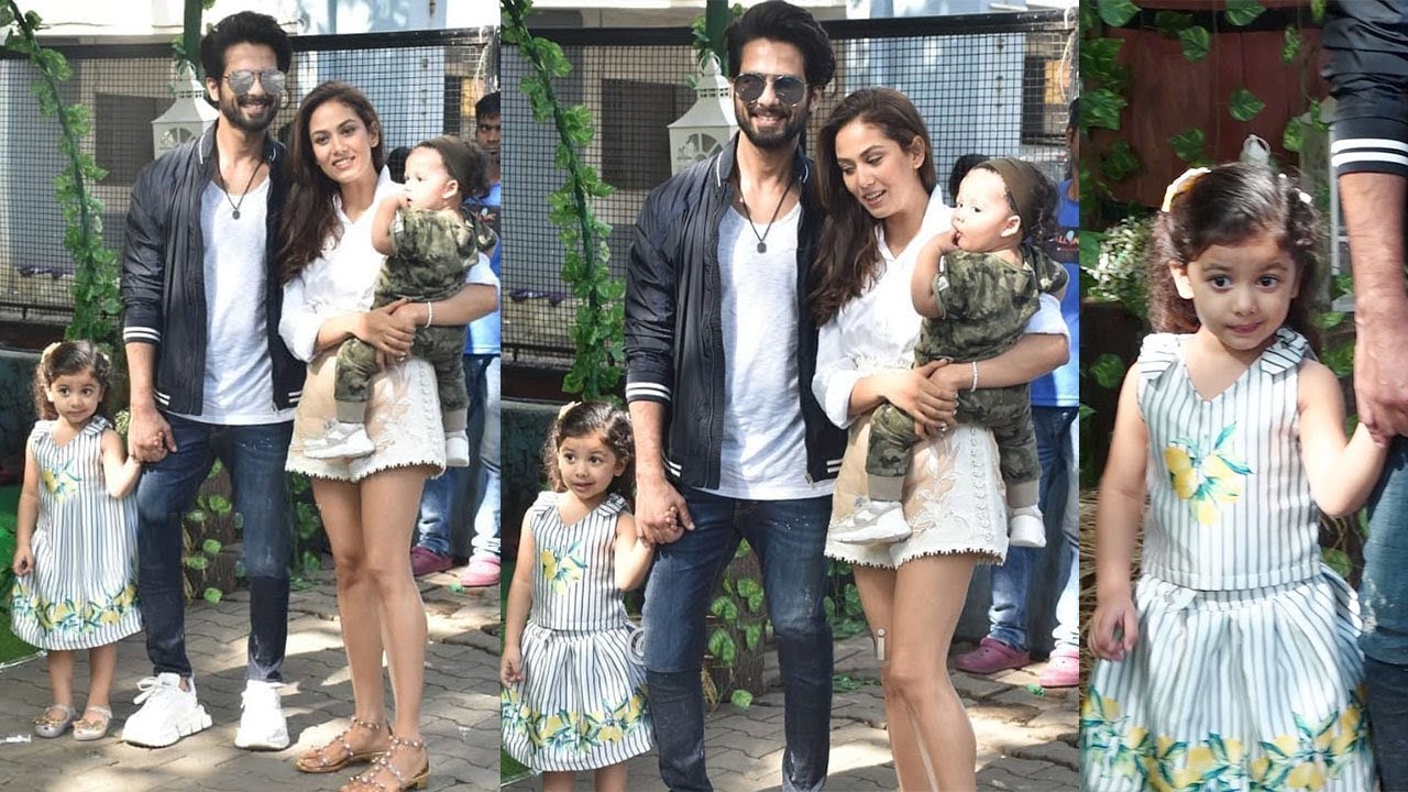 Shahid Kapoor With Wife Mira Kapoor & Cute Kids Misha & Zayn @daughter Misha's Bday Bash Venue