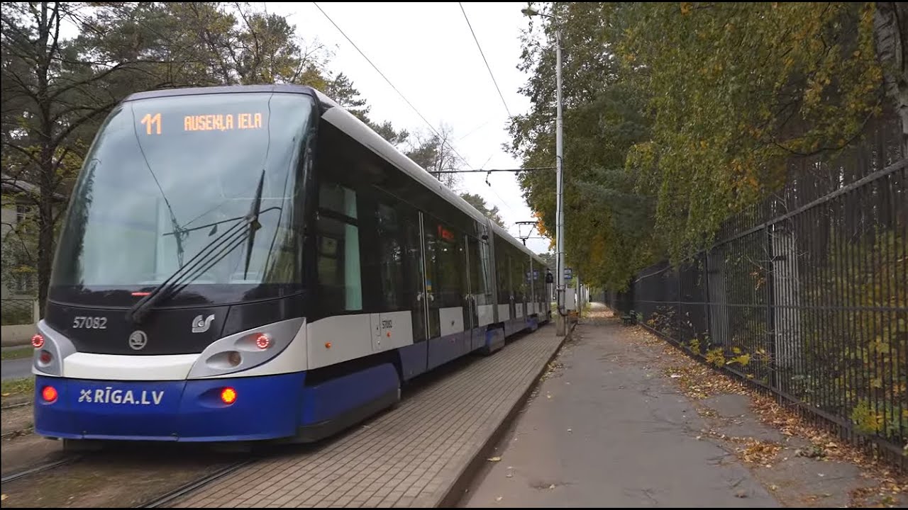 Latvia, Riga, tram 11 ride from Ezeremalas iela to 2.Meža kapi