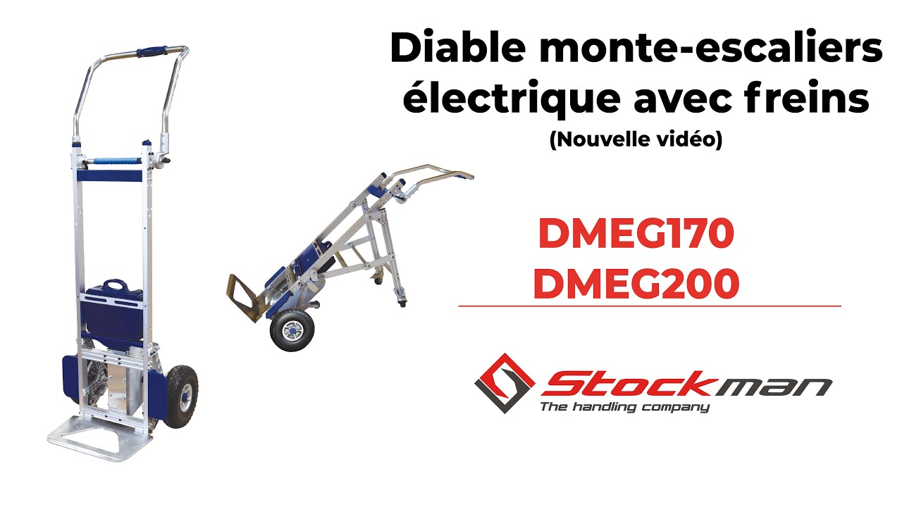 DIABLE MONTE ESCALIER ÉLECTRIQUE avec FREINS - DMEG170 / DMEG200 - STOCKMAN