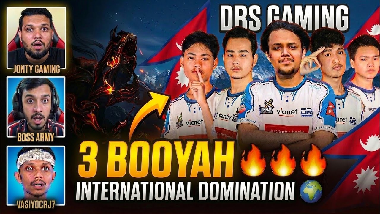 TOP INDIAN STREAMER REACTS ON 😳 DRS GAMING 3 BOOYAH IN INTERNATIONAL LOBBY 🇳🇵🔥