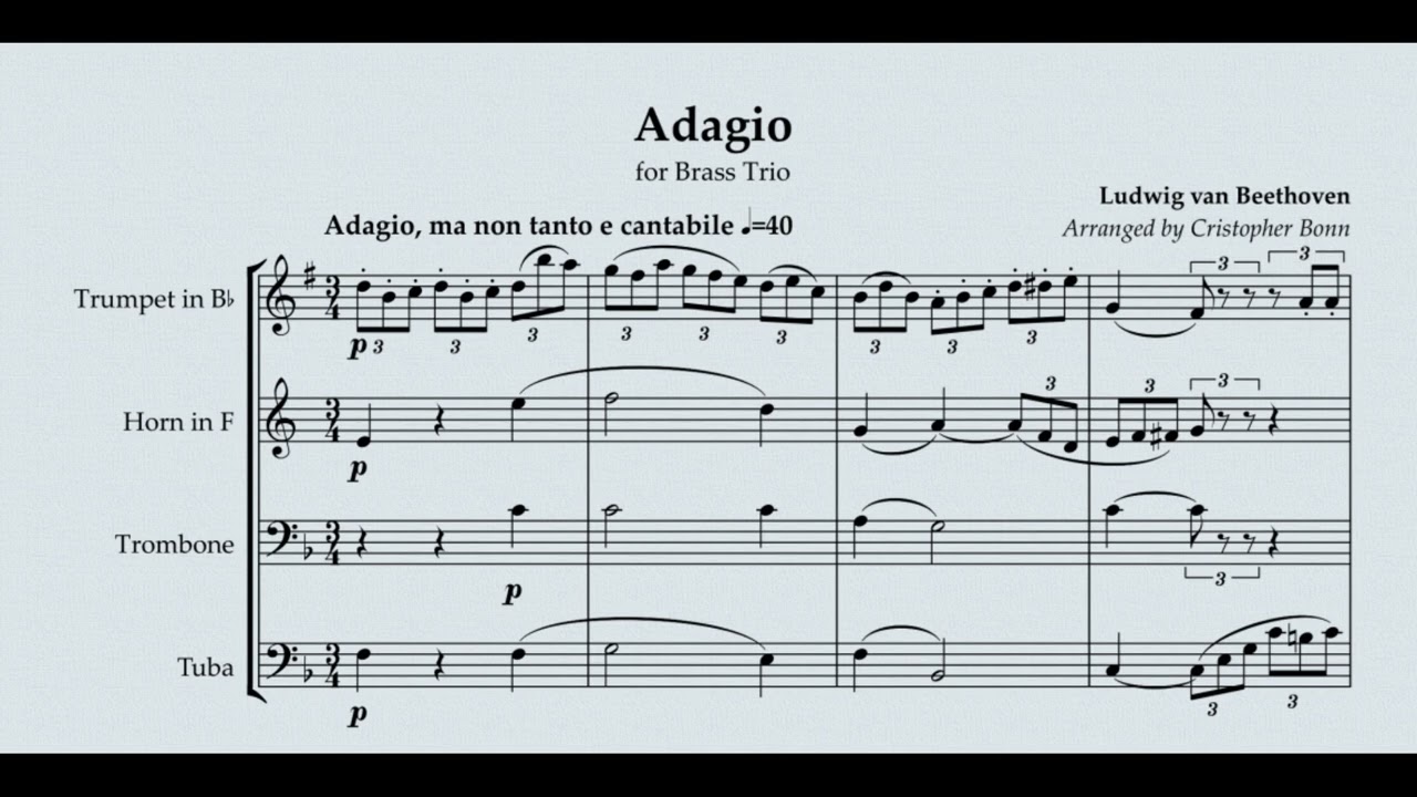 Beethoven: Adagio, ma non tanto e cantabile (Brass quartet)