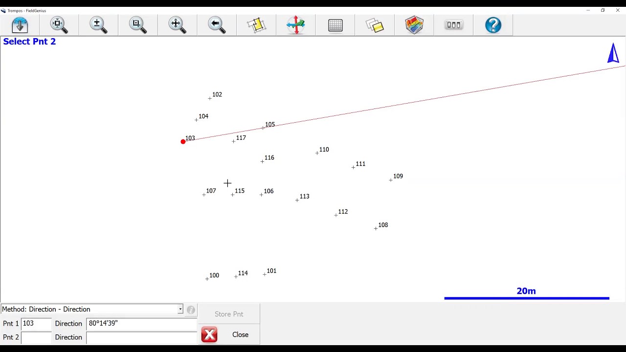 FieldGenius Punto en Intersección
