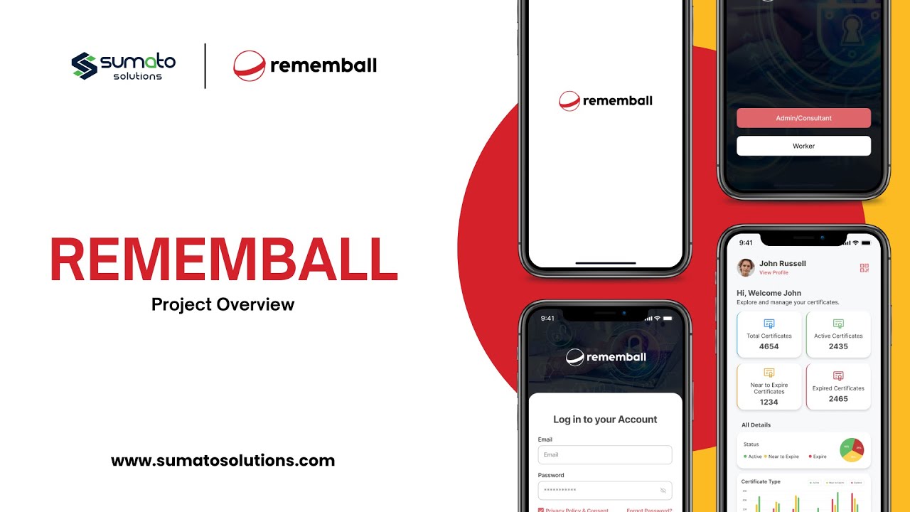 Rememball &ndash; Safety Certificate Reminder App (Web & Mobile) | By Sumato Solutions