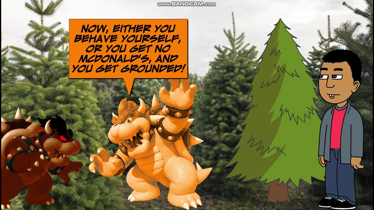Dark Lava Bowser Misbehaves at the Christmas Tree Farm
