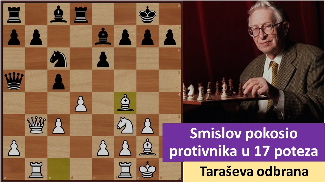 Vasilij Smislov pokosio protivnika u 17 poteza - odbijeni damin gambit (Taraševa odbrana)
