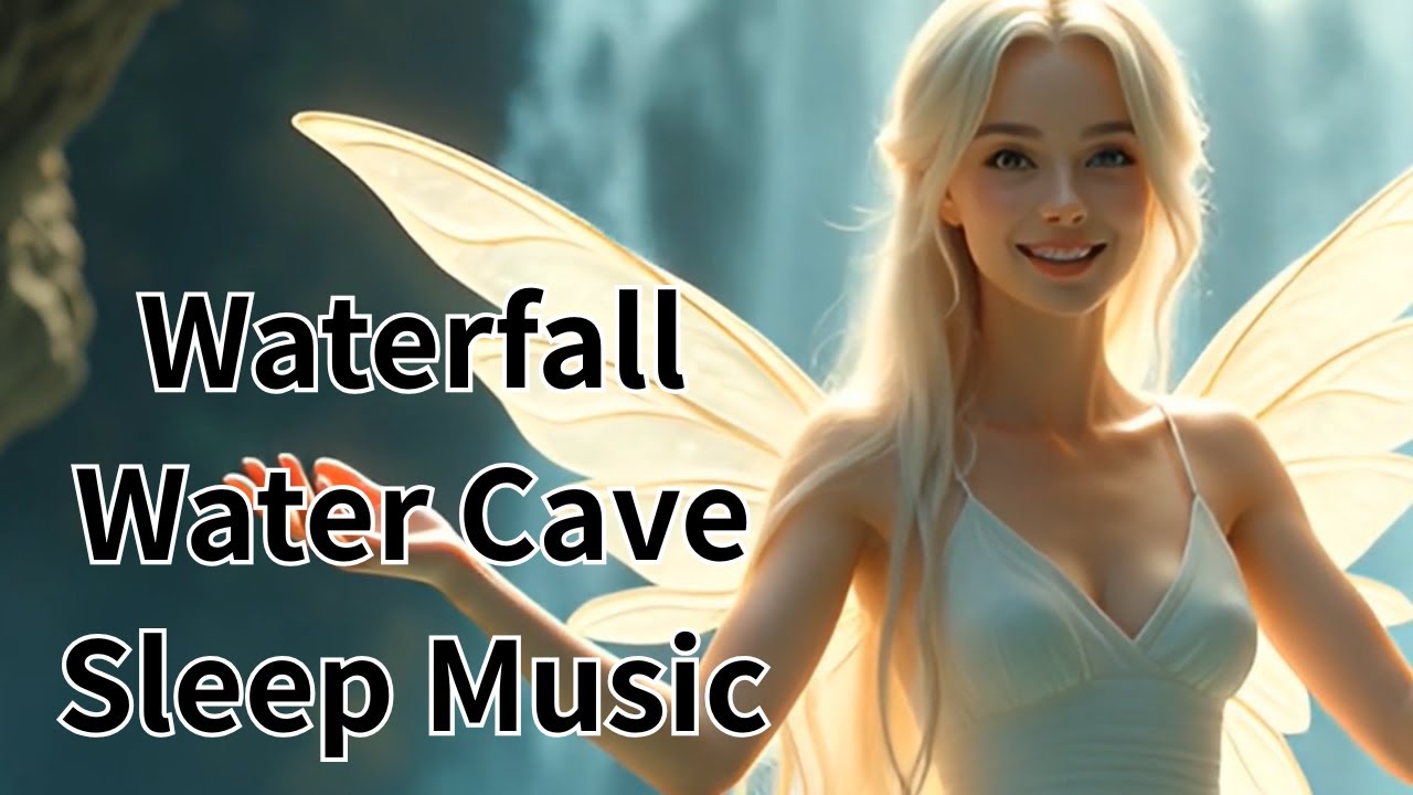 Waterfall Water Cave Sleep Music   2 Hours Harp & Flute at 55 BPM in a Hidden Fairy Grotto