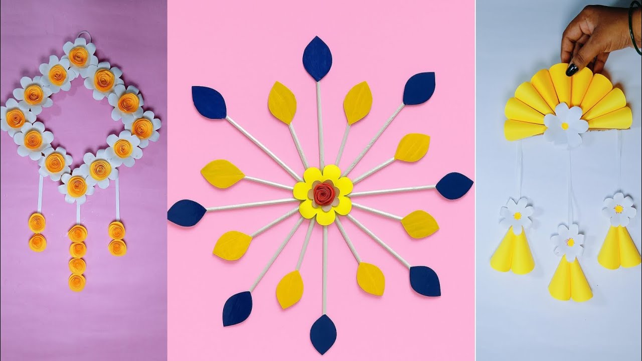 3 Easy and Beautiful  Papercrafts Wallhanging Decoration Ideas  /Papercrafts/cardboard/ Wallhanging 