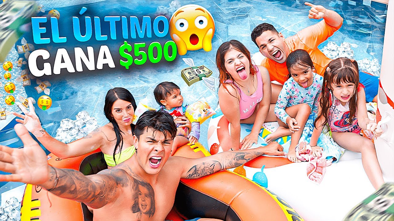 EL ULTIMO QUE SALGA DE LA PISCINA SE GANA 500$😱💵 Carlos & Adri