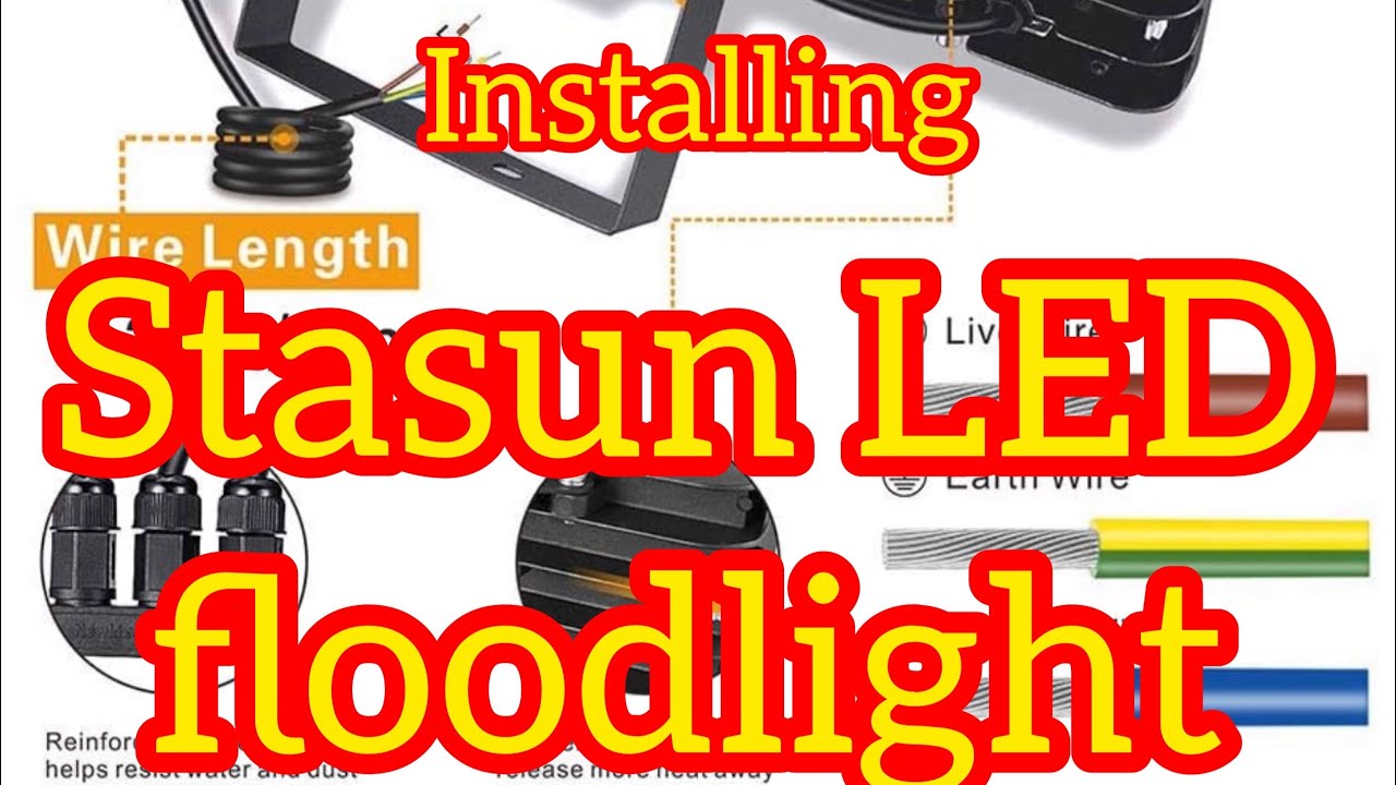 How to install Stasun LED flood light 150W with light switch part 1