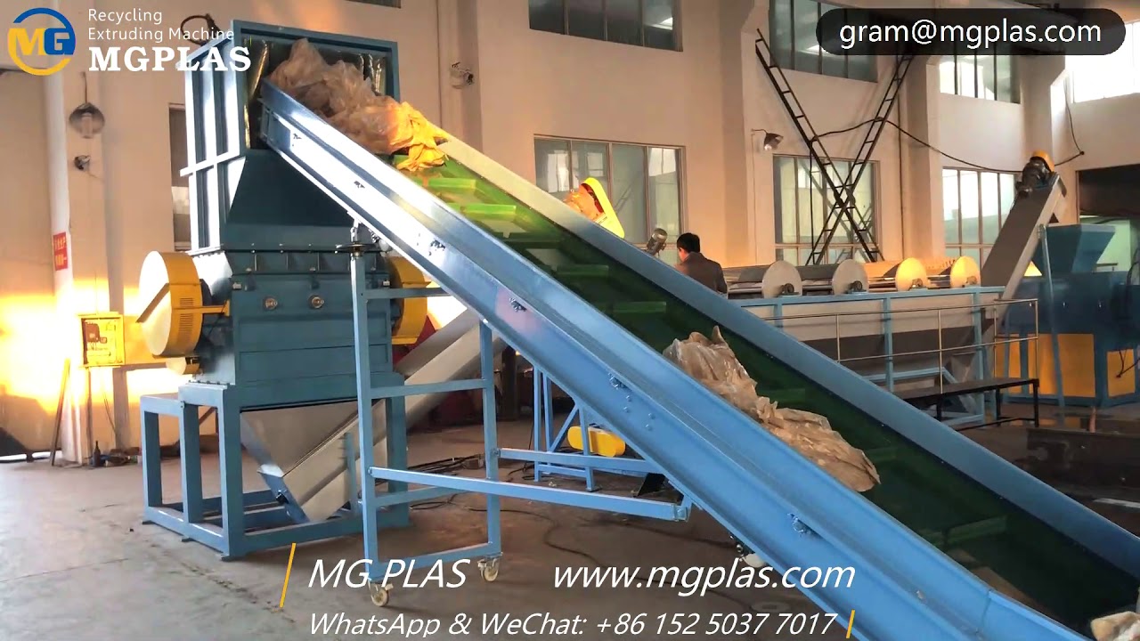 800kg/hr waste plastic PE PP film recycling washing line with squeezing dryer