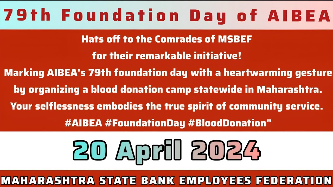 Celebrating AIBEA's 79th Foundation Day with a Heart of Gold @AIBEAOFFICIAL