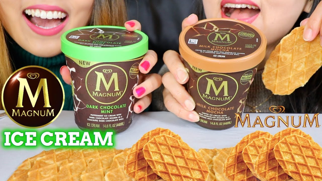 ASMR MAGNUM ICE CREAM PINTS 매그넘 초콜릿 아이스크림 리얼사운드 먹방 アイスクリーム 冰淇淋 kem que | Kim&Liz ASMR