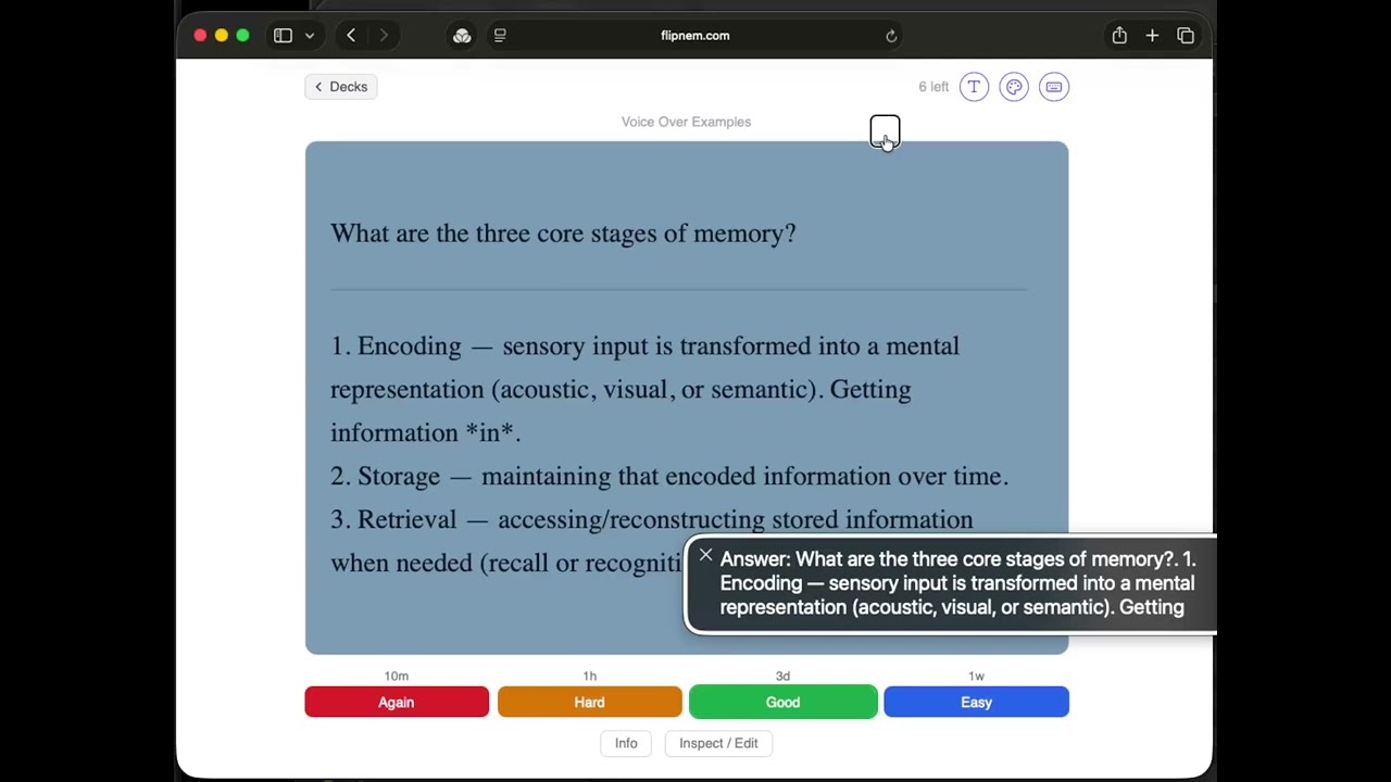 Accessible Flashcards with VoiceOver &mdash; Flipnem Demo