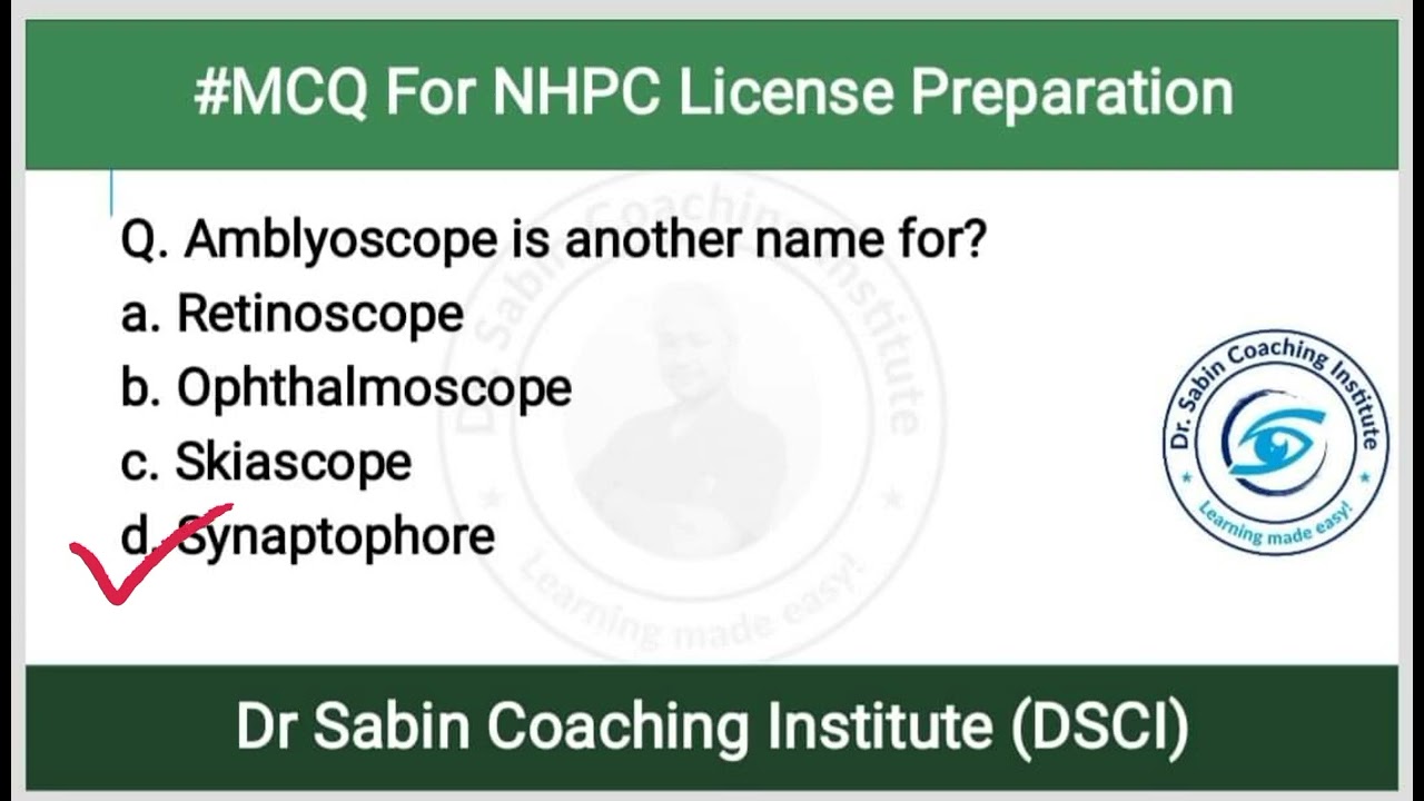 MCQs in Investigations || NHPC license exam preparation || OA, Optometry || Sabin Sahu